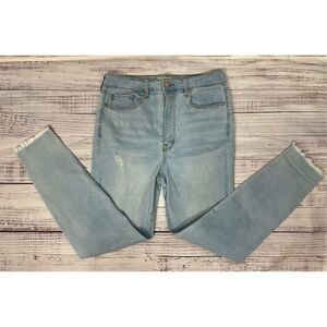 Harper Heritage‎ Women's High Rise Skinny Jeans Light Blue Distressed Size 29